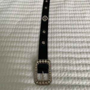 Harley-Davidson light up the night leather belt with crystal buckle size XL